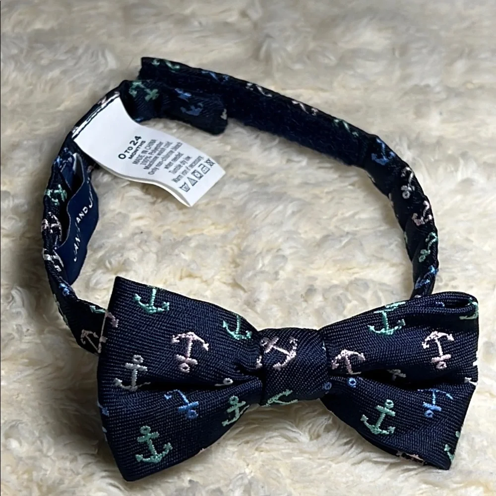Janie and Jack Blue and Pink Nautical Bow Tie